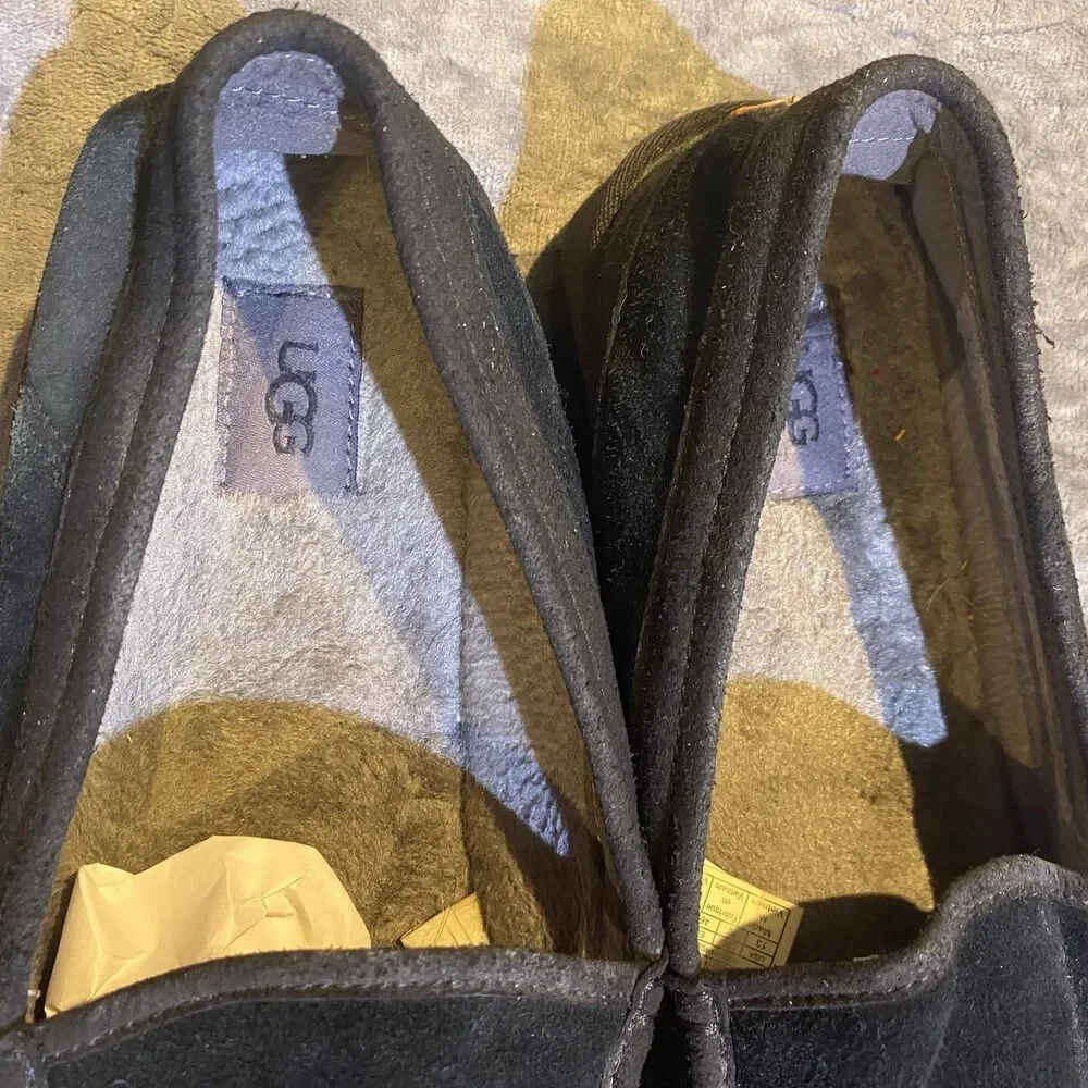Ugg Australia DEX Black Suede Slippers Men's Size 13
